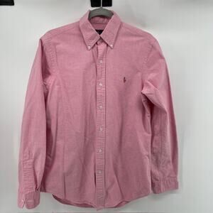 Polo Ralph Lauren Oxford Shirt Mens S Pink Button Down Classic Preppy Flesh Pony